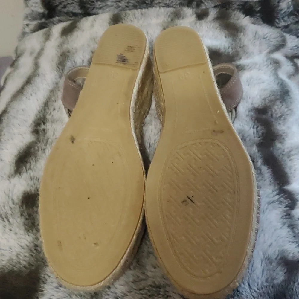 Toni Pons Origens Nuria Suede Espadrilles Elastic Straps Beige Sz 39